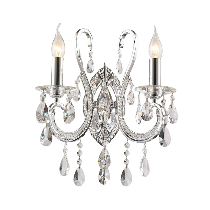 NewYork Princess Wall Sconce - Double Arm - Clear Crystal