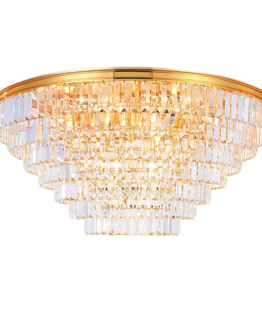 Jordan Collection - Flush Mount Chandelier - Gold Plated - W:90cm