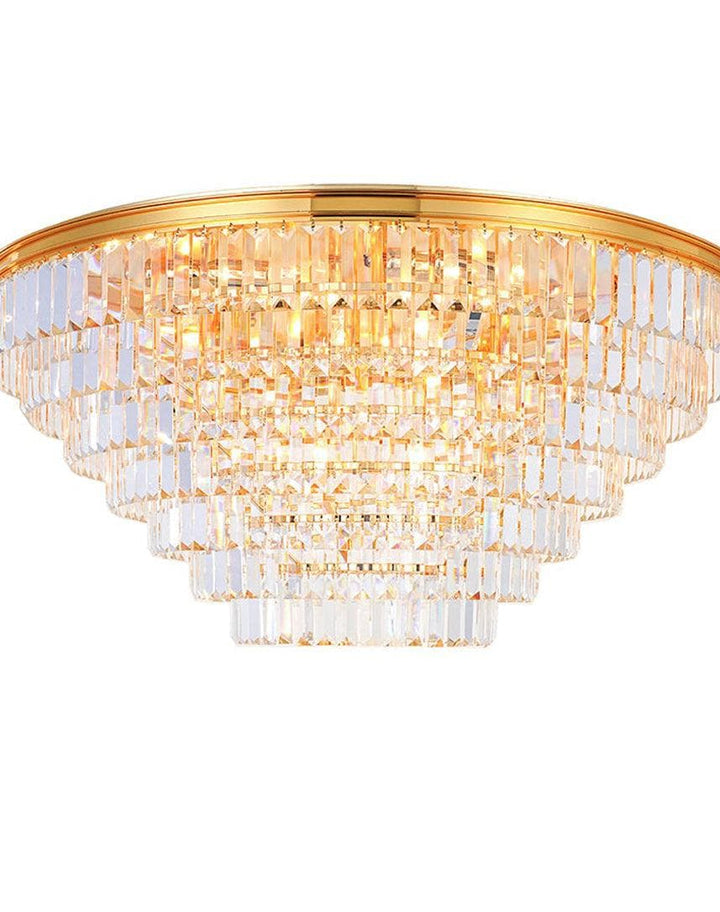 Jordan Collection - Flush Mount Chandelier - Gold Plated - W:90cm