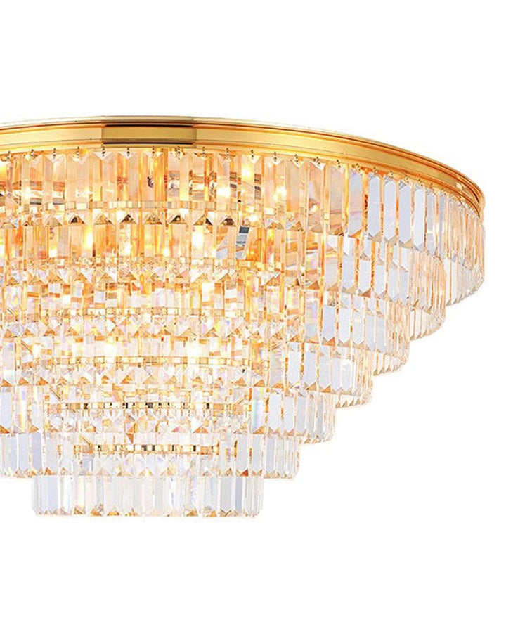Jordan Collection - Flush Mount Chandelier - Gold Plated - W:90cm