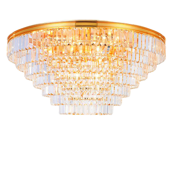 Jordan Collection - Flush Mount Chandelier - Gold Plated - W:90cm