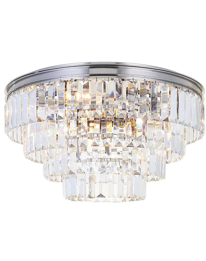 Jordan Collection - Flush Mount Chandelier - Nickel Plated - W:50cm