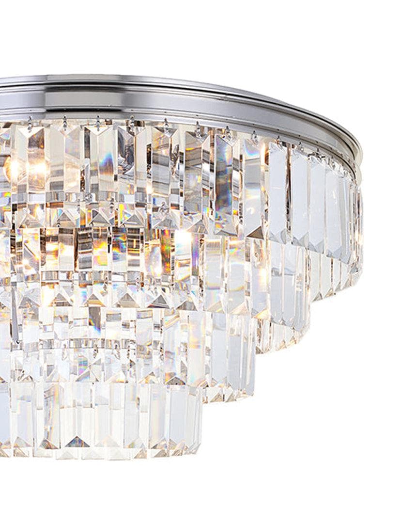 Jordan Collection - Flush Mount Chandelier - Nickel Plated - W:50cm
