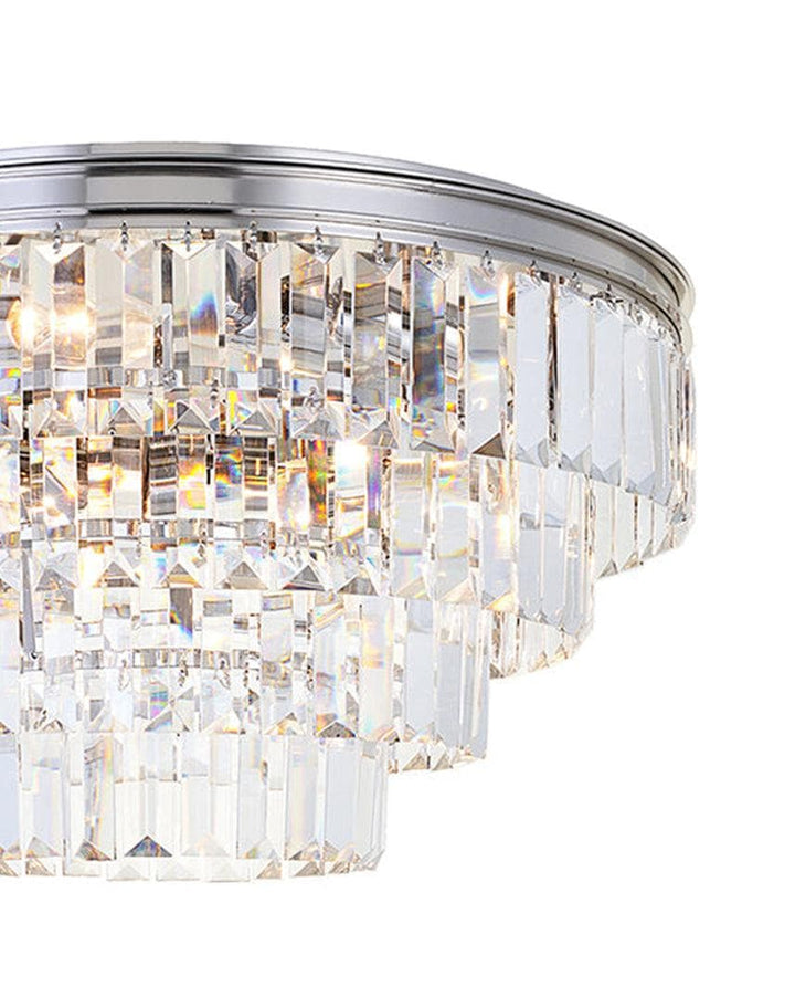 Jordan Collection - Flush Mount Chandelier - Nickel Plated - W:50cm