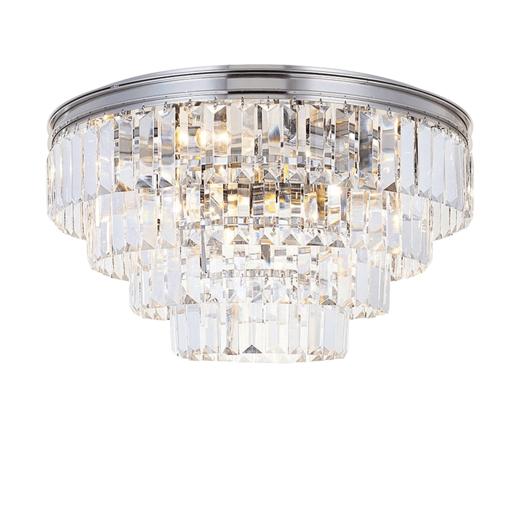 Jordan Collection - Flush Mount Chandelier - 50cm - Nickel Plated