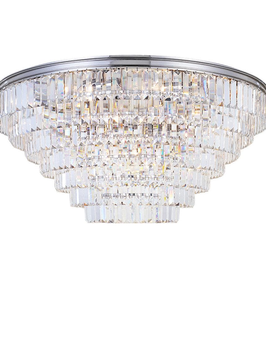 Jordan Collection - Flush Mount Chandelier - Nickel Plated - W:90cm