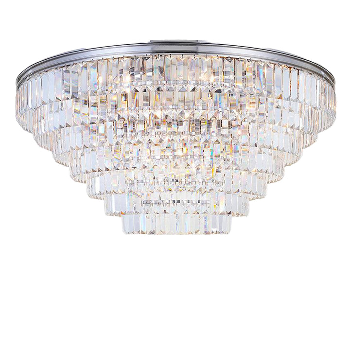 Jordan Collection - Flush Mount Chandelier - Nickel Plated - W:90cm