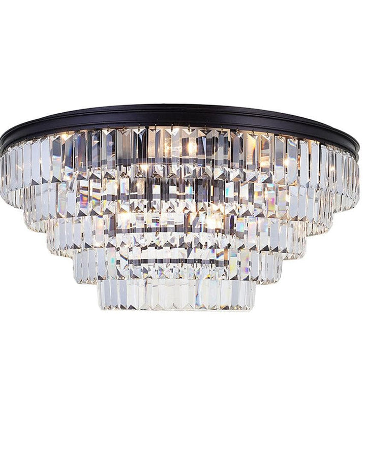 Jordan Collection - Flush Mount Chandelier - Warm Bronze - W:70cm