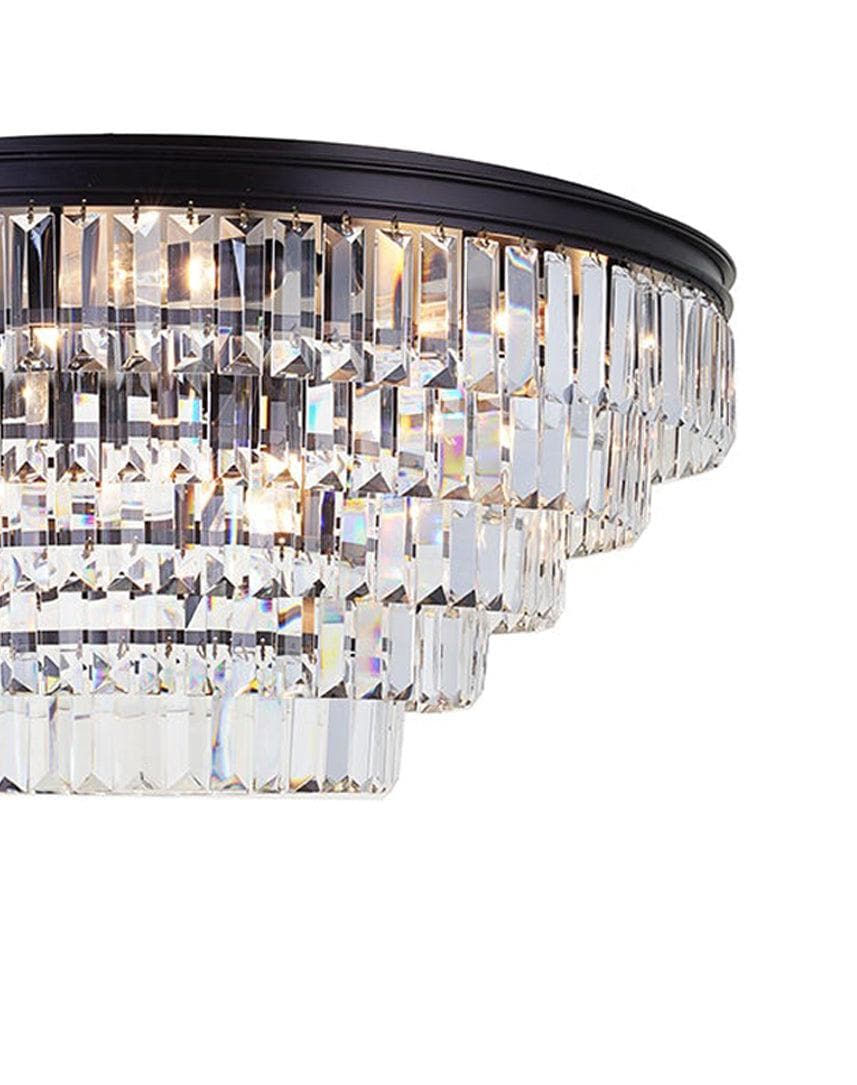 Jordan Collection - Flush Mount Chandelier - Warm Bronze - W:70cm