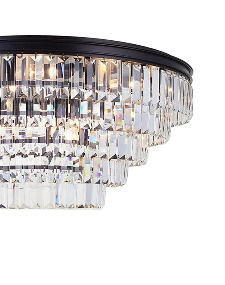 Jordan Collection - Flush Mount Chandelier - Warm Bronze - W:70cm