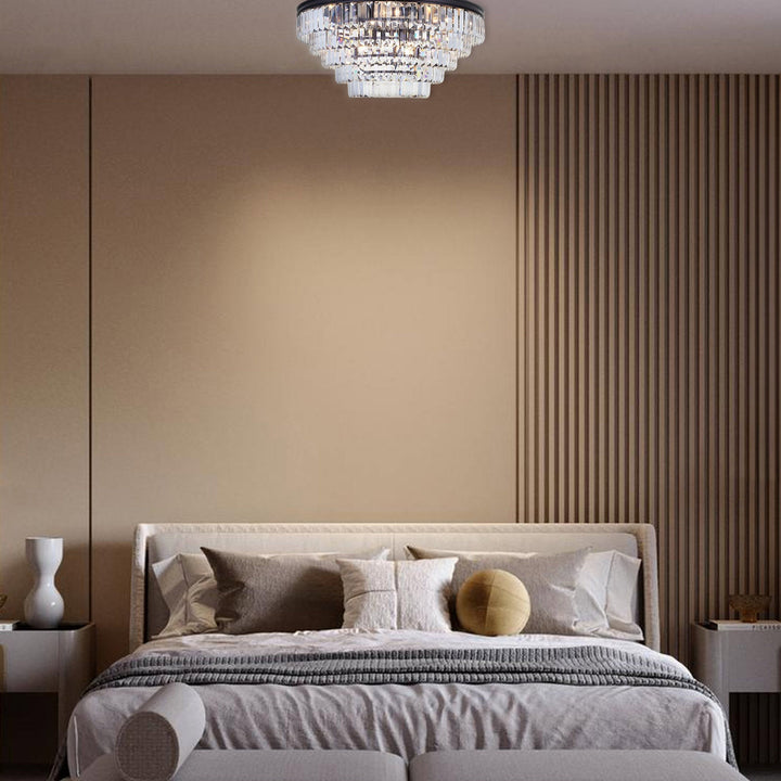 Jordan Collection - Flush Mount Chandelier - Warm Bronze - W:70cm