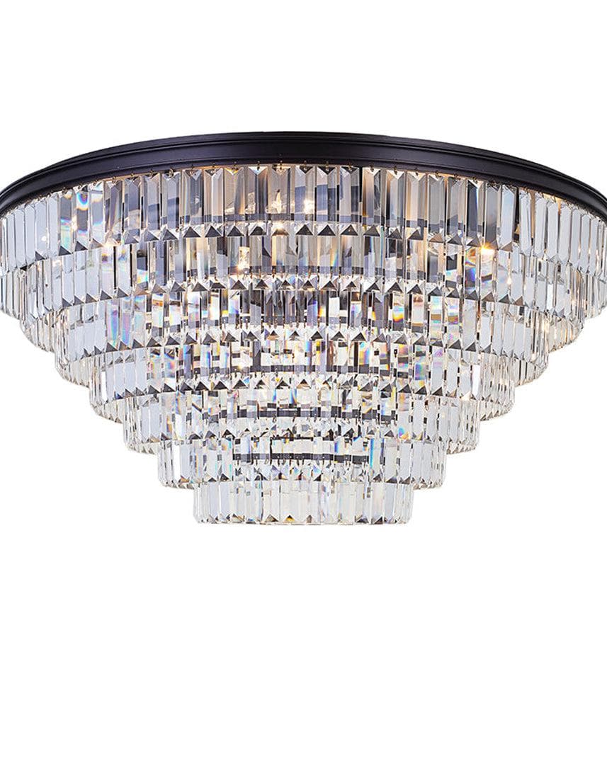Jordan Collection - Flush Mount Chandelier - Warm Bronze - W:90cm