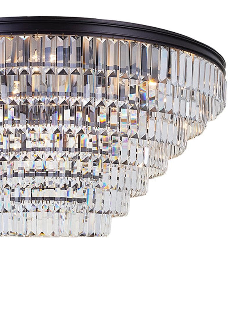 Jordan Collection - Flush Mount Chandelier - Warm Bronze - W:90cm