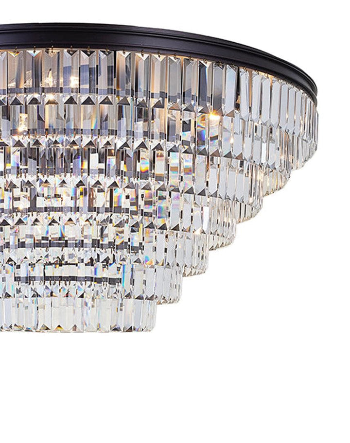Jordan Collection - Flush Mount Chandelier - Warm Bronze - W:90cm