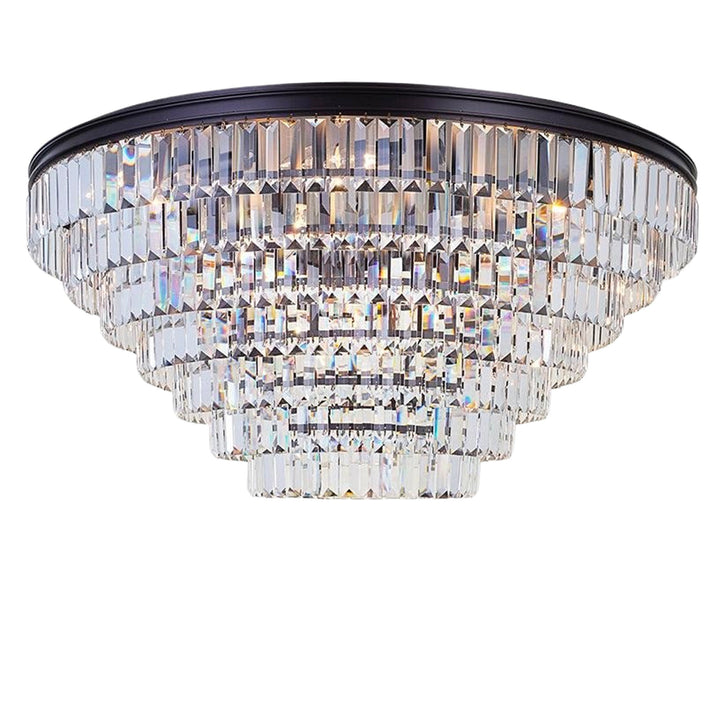 Jordan Collection - Flush Mount Chandelier - Warm Bronze - W:90cm