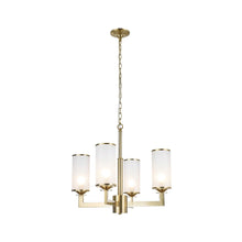 Load image into Gallery viewer, Provincial Collection - 4 Light Chandelier - Frosted Glass - Brass
