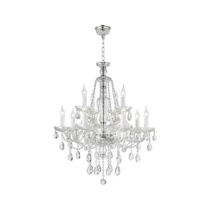 Bohemian Brilliance 12 Arm Crystal Chandelier- Chrome