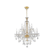 Load image into Gallery viewer, Bohemian Brilliance 12 Arm Crystal Chandelier- GOLD
