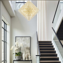 Load image into Gallery viewer, NewYork - Diamond Edge Crystal Pendant Light - 110cm - Gold Fixtures
