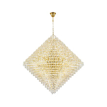 Load image into Gallery viewer, NewYork - Diamond Edge Crystal Pendant Light - 110cm - Gold Fixtures
