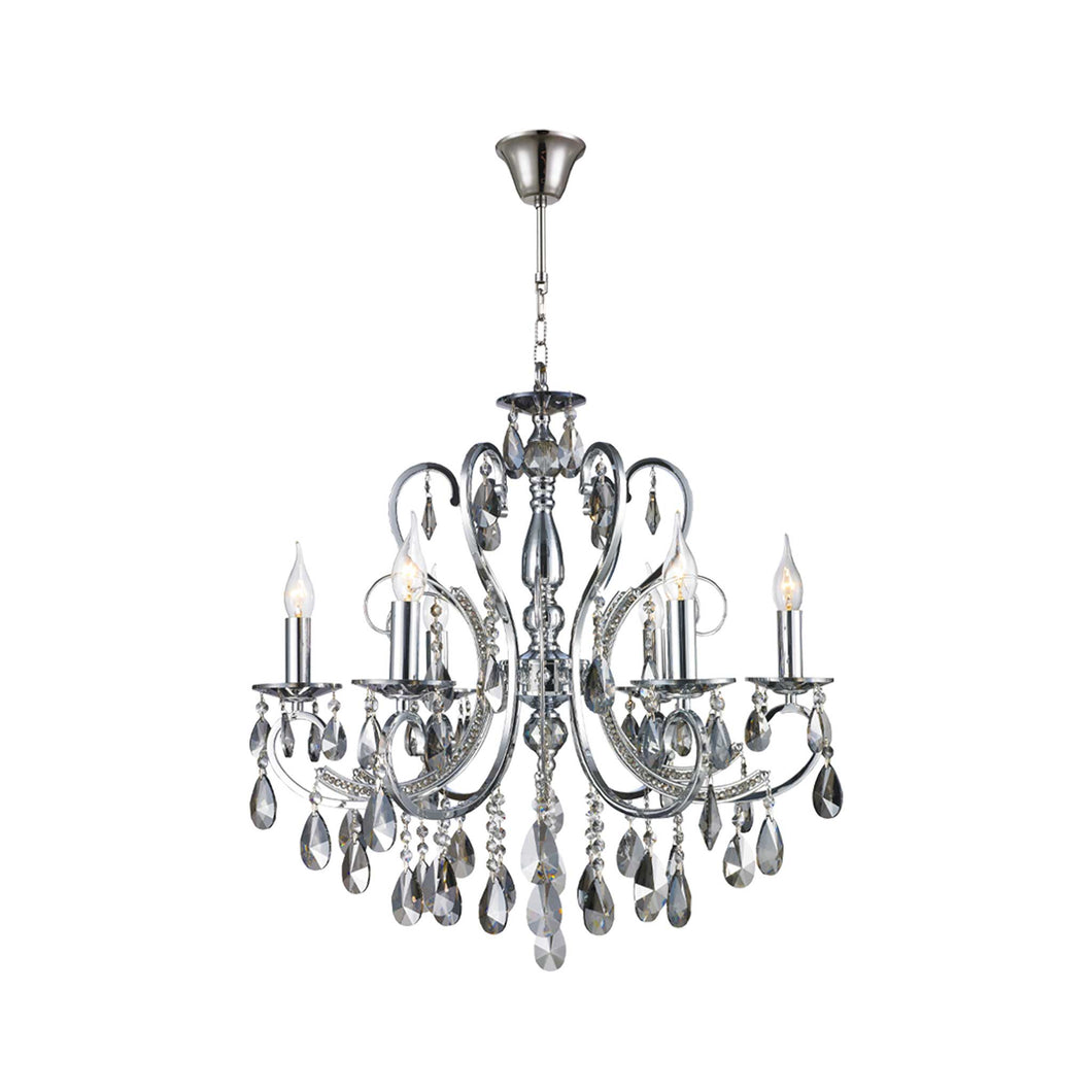 NewYork Princess 6 Arm Chandelier - SMOKE - W:62