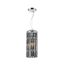Load image into Gallery viewer, Modular Cylinder Crystal Pendant - Round - Height 37cm - Smoke Crystal
