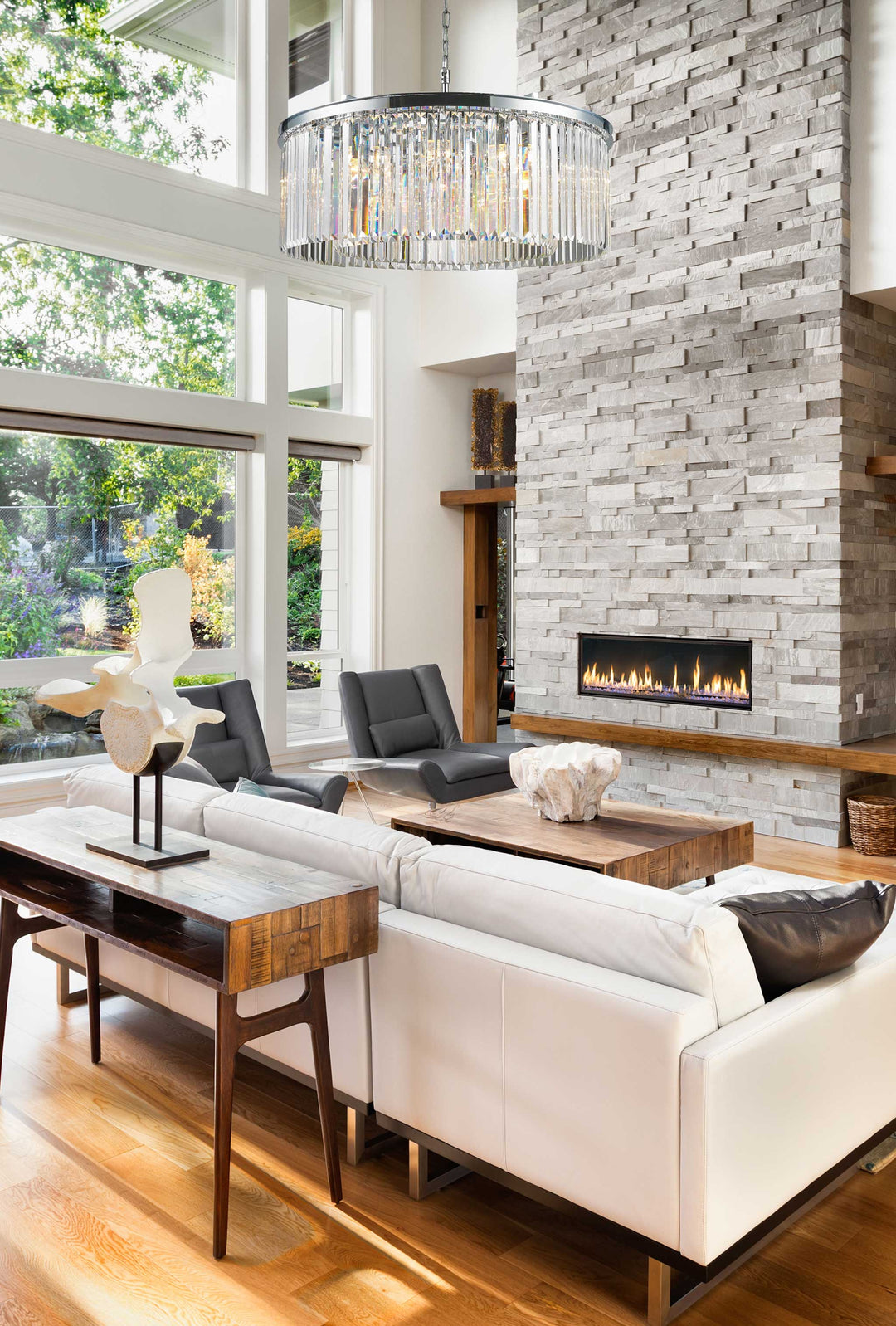 NewYork Oasis Open Ring Chandelier - W:80cm - Chrome