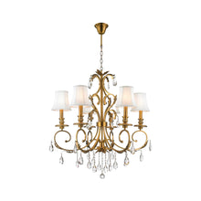 Load image into Gallery viewer, ARIA - Hampton 6 Arm Chandelier - Brass

