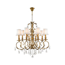 Load image into Gallery viewer, ARIA - Hampton 8 Arm Chandelier - Brass
