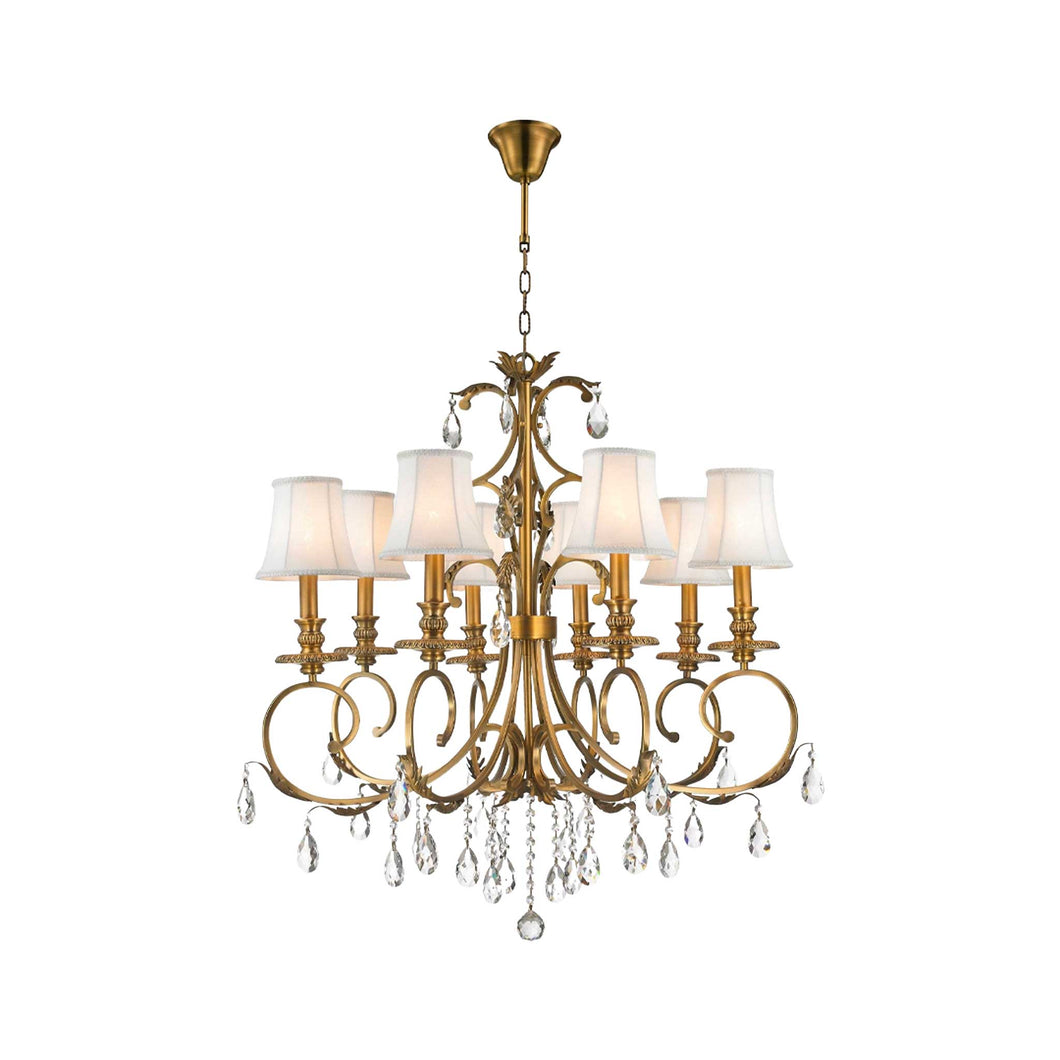 ARIA - Hampton 8 Arm Chandelier - Brass