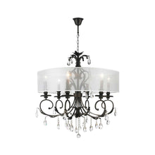 Load image into Gallery viewer, ARIA - Hampton 6 Arm Chandelier - Dark Bronze - Orb Outer Shade

