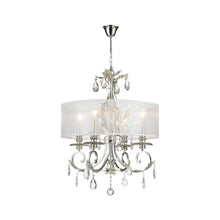 Load image into Gallery viewer, ARIA - Hampton 4 Arm Chandelier - Silver Plated - Orb Outer Shade

