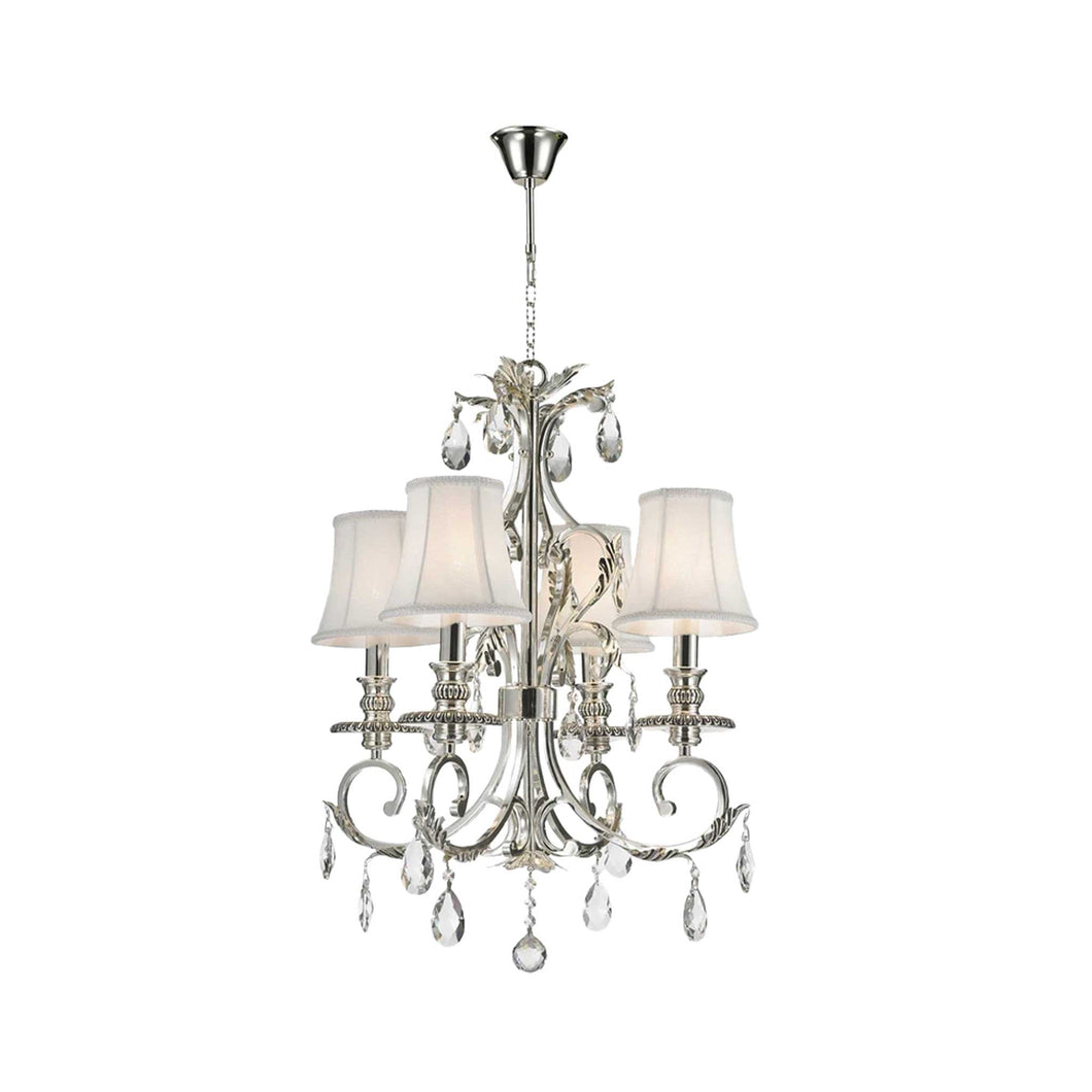 ARIA - Hampton 4 Arm Chandelier - Silver Plated