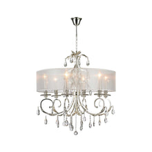 Load image into Gallery viewer, ARIA - Hampton 6 Arm Chandelier - Silver Plated - Orb Outer Shade

