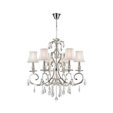 Load image into Gallery viewer, ARIA - Hampton 6 Arm Chandelier - Silver Plated
