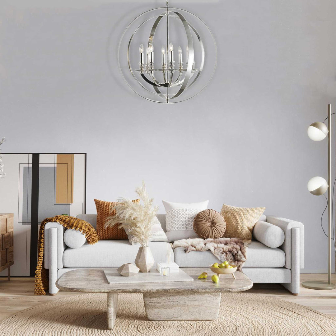 Hampton Orb - 8 Light - Silver Plated