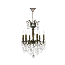 Load image into Gallery viewer, AMERICANA 6 Light Crystal Chandelier - Antique Bronze Style
