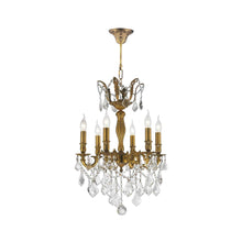 Load image into Gallery viewer, AMERICANA 6 Light Crystal Chandelier - Brass Finish
