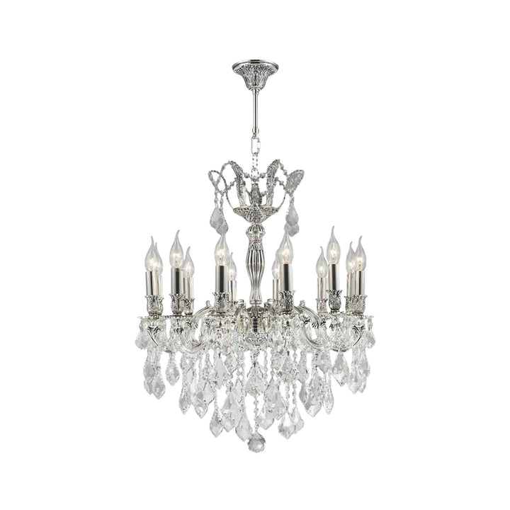 Americana 12 Light Crystal Chandelier - Silver Plated