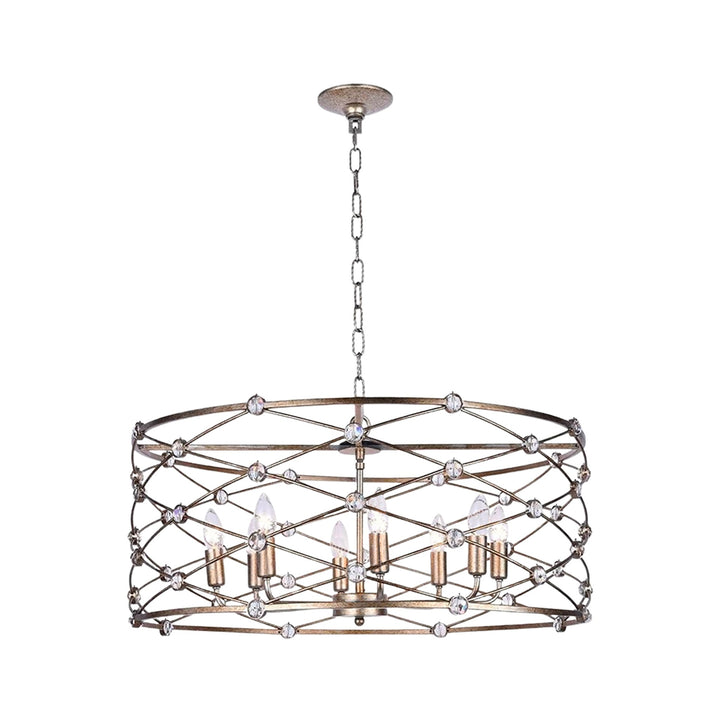 Eliza Collection - Round Pendant - Width: 75 Cm - Champagne Finish