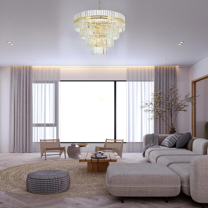 Ashton Collection - Four Tier Chandelier - Gold - W:100cm