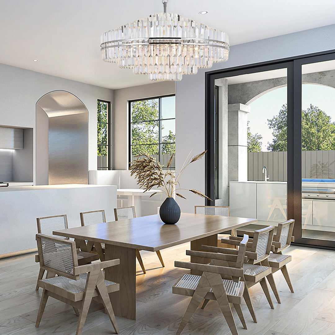 Ashton Collection - 100cm Chandelier - Nickel Plated