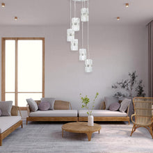 Load image into Gallery viewer, Ashton Collection - 6 Light Pendant Cluster - W: 65cm - Polished Nickel
