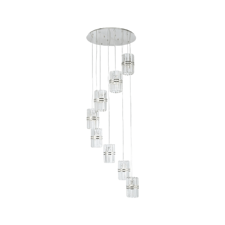 Ashton Collection - 8 Light Pendant Cluster - W: 80cm - Polished Nickel