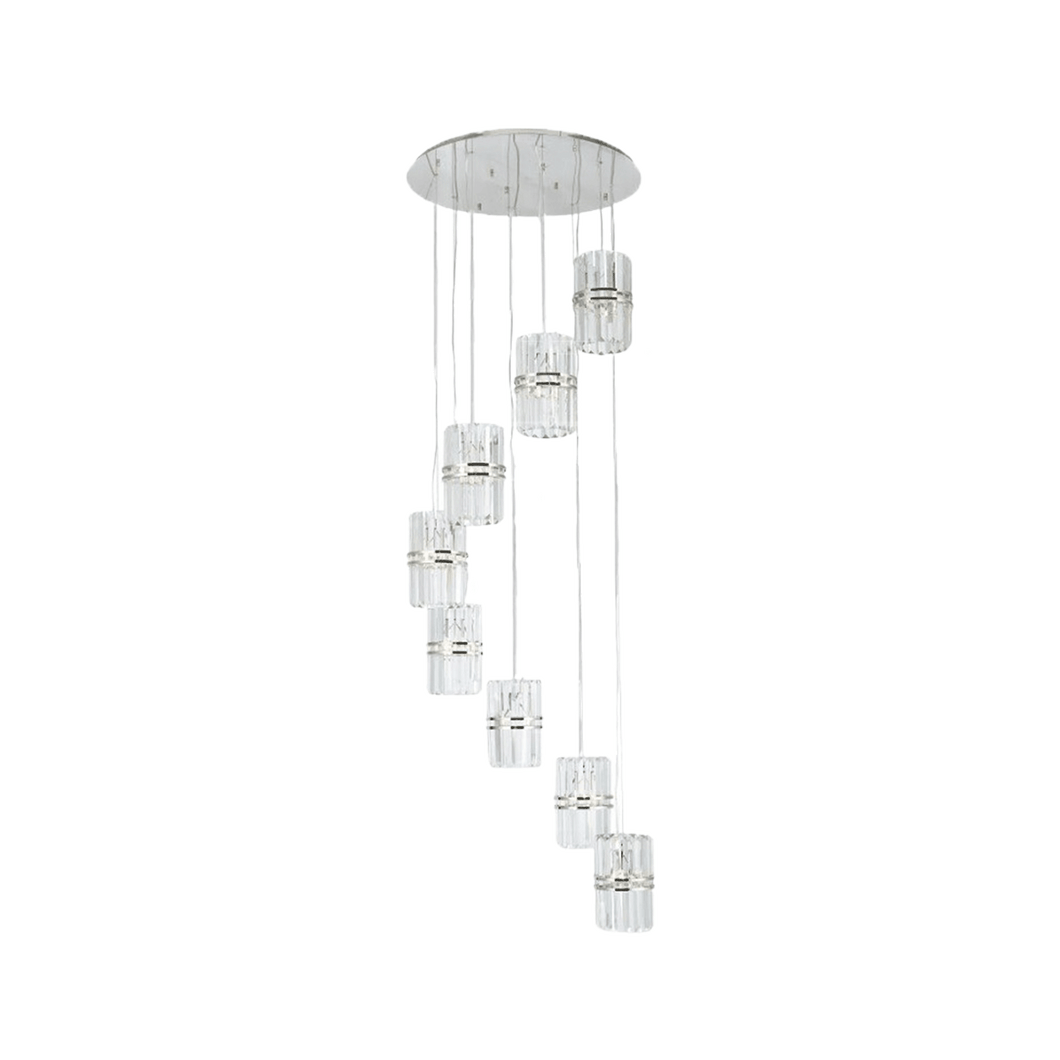 Ashton Collection - 8 Light Pendant Cluster - W: 80cm - Polished Nickel
