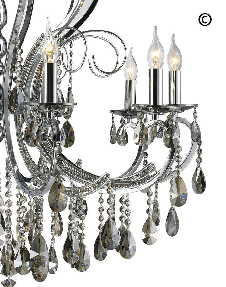 NewYork Princess 10 Arm Chandelier - SMOKE - W:90 - Designer Chandelier 