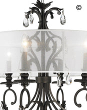 Load image into Gallery viewer, ARIA - Hampton 6 Arm Chandelier - Dark Bronze - Orb Outer Shade - Designer Chandelier 
