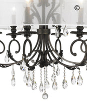 Load image into Gallery viewer, ARIA - Hampton 6 Arm Chandelier - Dark Bronze - Orb Outer Shade - Designer Chandelier 
