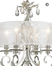 Load image into Gallery viewer, ARIA - Hampton 4 Arm Chandelier - Silver Plated - Orb Outer Shade - Designer Chandelier 
