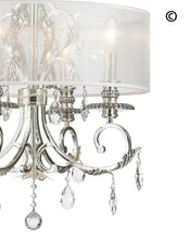 Load image into Gallery viewer, ARIA - Hampton 4 Arm Chandelier - Silver Plated - Orb Outer Shade - Designer Chandelier 
